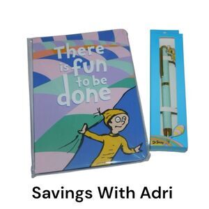 Dr Seuss Journal & Charm Pen w/ Quotes Oh The Places You'll Go Graduation